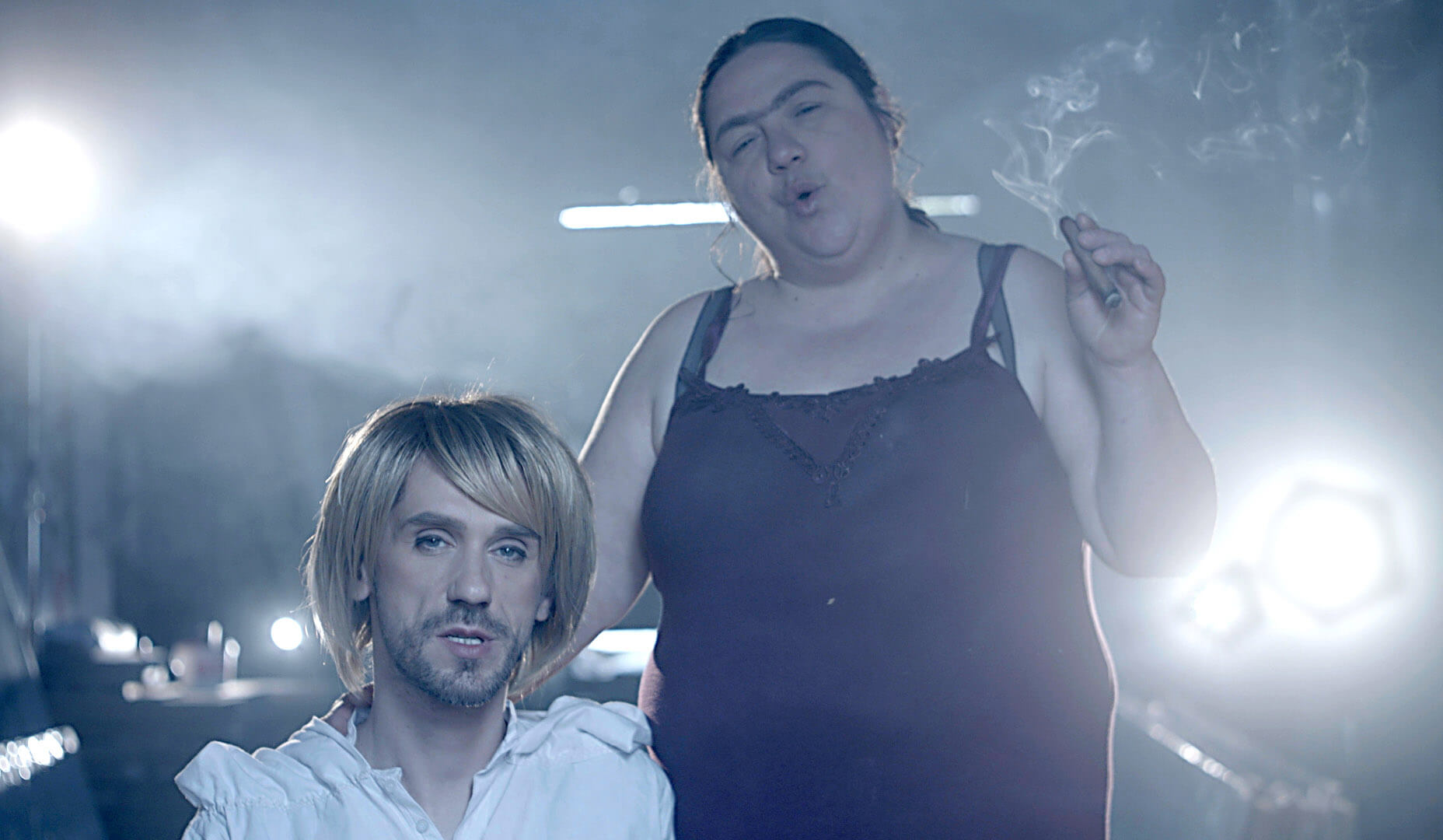 A frame from the movie Adam Susbes Last Interview